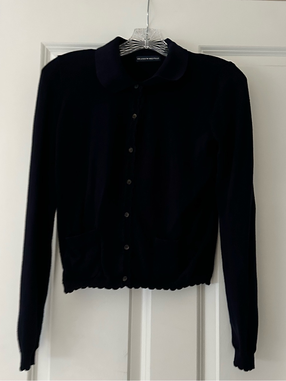 Brandy Melville Navy Collared Button Cardigan